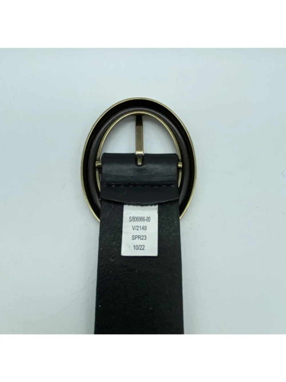 Banana Republic Black Cow Leather Belt Men's M Brass Buckle 39